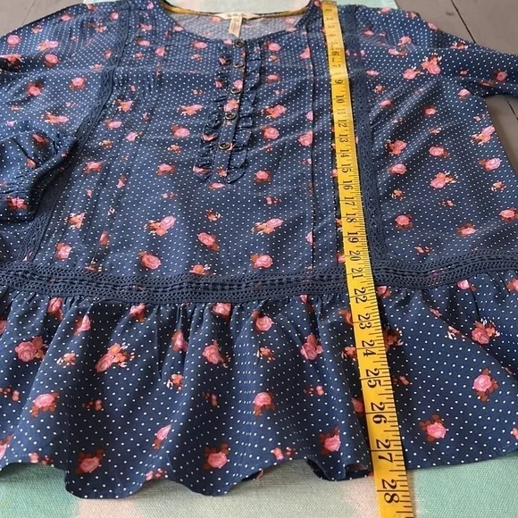 Matilda Jane Dream A Little Dream Floral Polka Dot Long Sleeve Top Size L - Picture 11 of 11